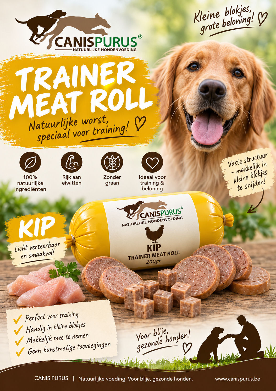 CP gestoomd - Trainer Meat Roll - Kip CP gestoomd - Trainer Meat Roll - Kip